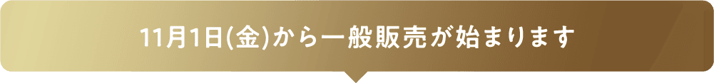 11月1日(金)から一般販売が始まります